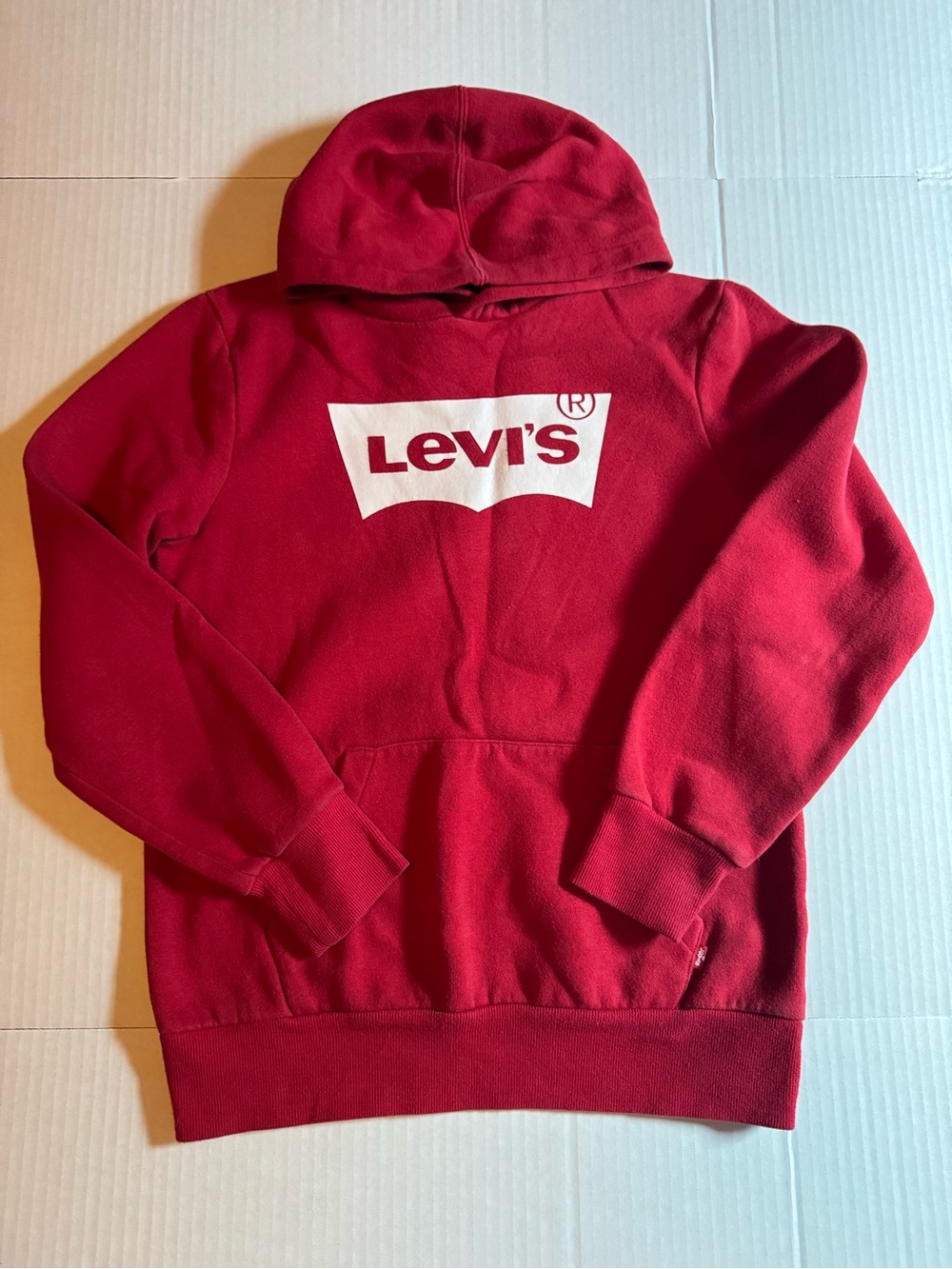 Levi's Kids’s Red Crewneck Hoodie with White Logo